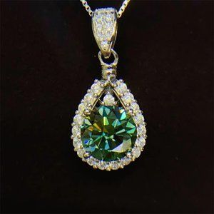 Certified 20 ct. t.w. New Diamond Moissanite Drop Necklace